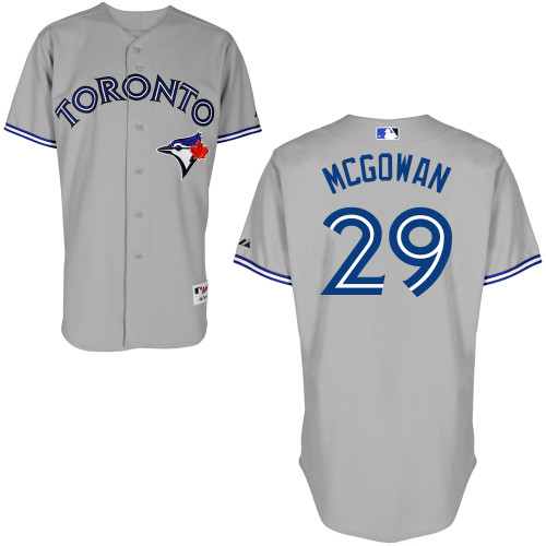 Dustin McGowan #29 MLB Jersey-Toronto Blue Jays Men's Authentic Road Gray Cool Base Baseball Jersey